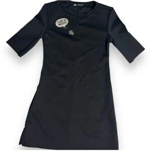 EUC Zara Patch Black Half Sleeve Dress Medium